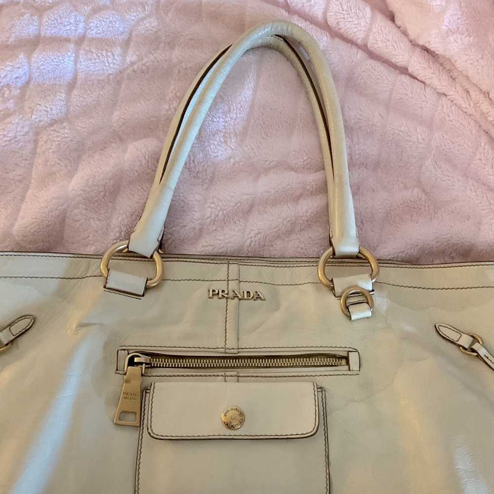 GENUINE PRADA Talco leather hand bag
